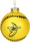 Tree Buddees x Savannah Bananas Yellow Banana Ball Baseball Shaped Glass Christmas Ornament (Banana Ball)